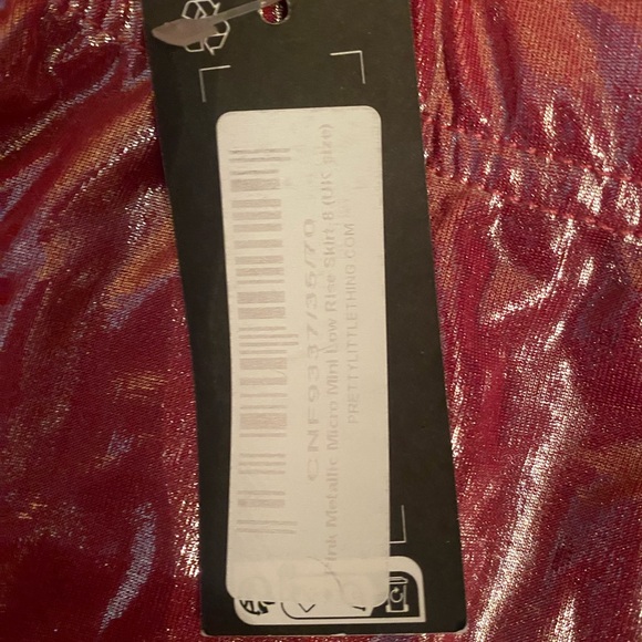 Pretty Little Thing Micro Mini Pink Metallic Mini Skirt - NWT - Picture 11 of 14